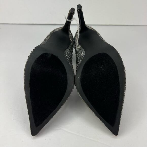 EUC Steve Madden Poet Pewter RHINESTONE Studded Heels Size 6.5 w Box - Picture 9 of 11